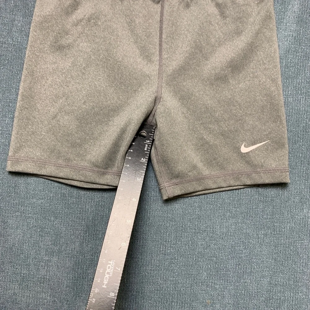 Nike Pro Shorts Girls 23 Heather Gray Dri Fit Training Technology High Waist